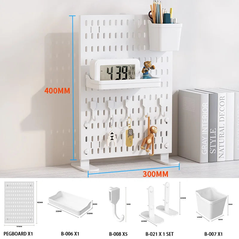 The Ultimate Modular Desk System | Plastic Pegboard Organizer Lets You Combine Hooks, Bins, Shelves & Baskets Freely