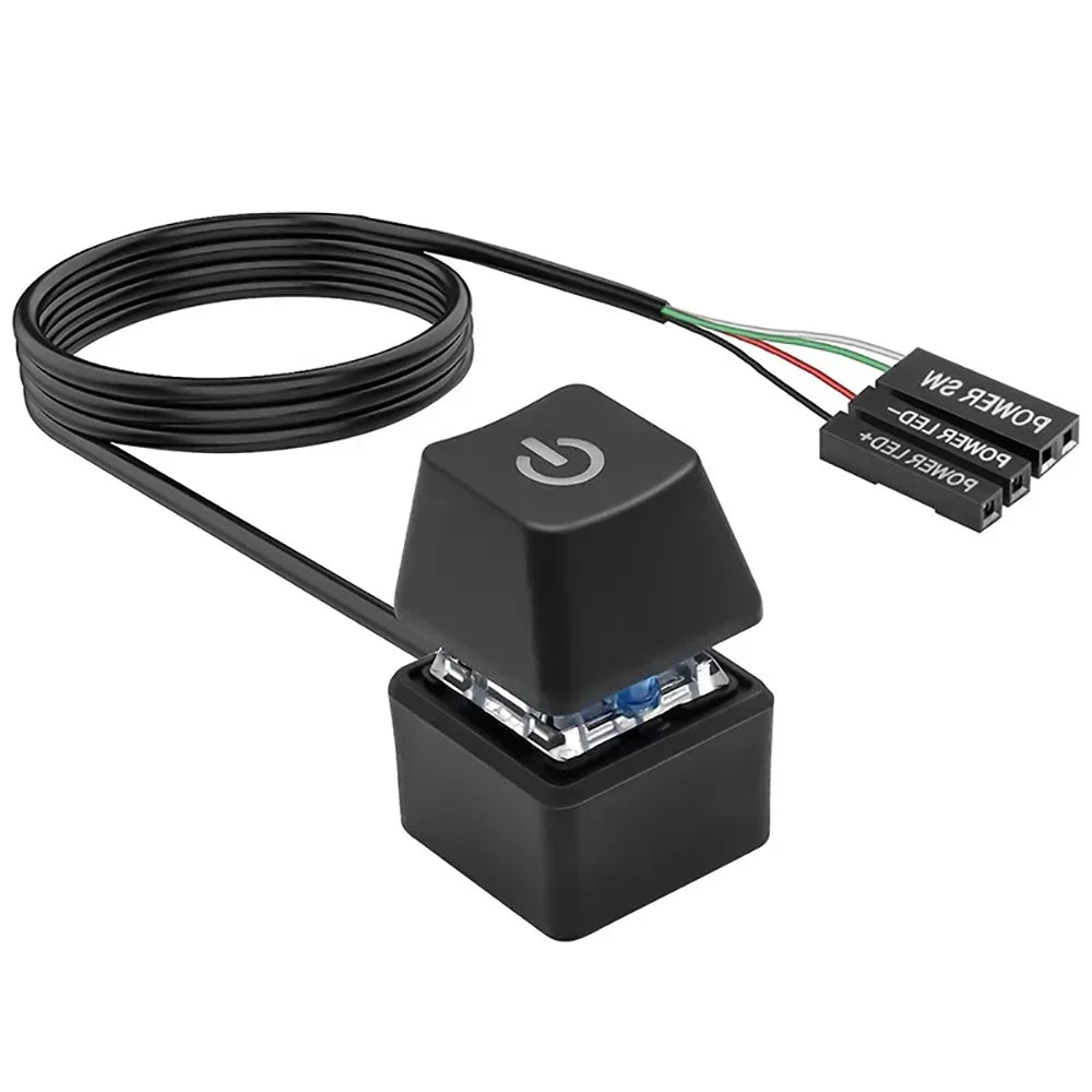 Computer External Switch Button Power Cable LED Light PC Motherboard Desktop External Start Power On/Off Button For Home Office
