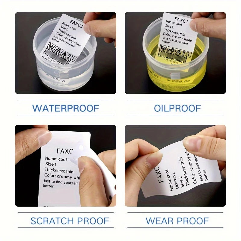 3/5/10 NiiMBOT White Label Paper Waterproof Self-adhesive Rolls For B1 B21 Mini Label Printer Price Tag Office Maker UV Print