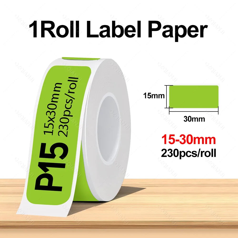 Portable Mini Labeling Printer Marklife P12 Thermal Adhesive Sticker Pocket Label Maker or 1Roll Spacer/Continues Label Paper