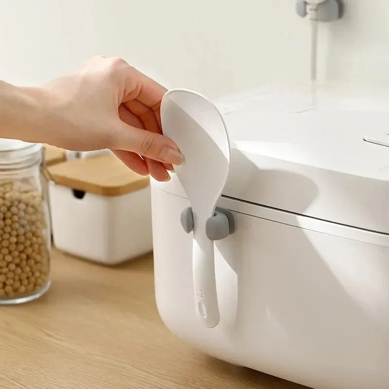 Kitchen Wall-Mounted Rice Spoon Holder Silicone Storage Rack  Cooker Spoon Shelf, Placement Rack