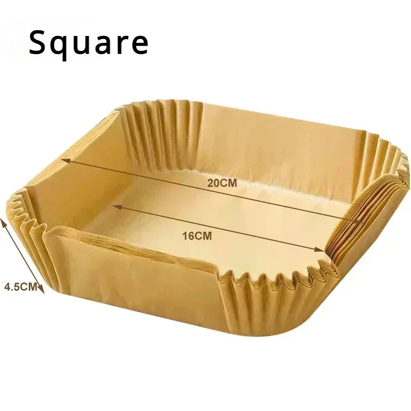 Air Fryer Paper Accessories Disposable Air Fryer Cooking Baking Liner Paper Square Airfryer Non-Stick Oilproof Micro-wave BBQPad