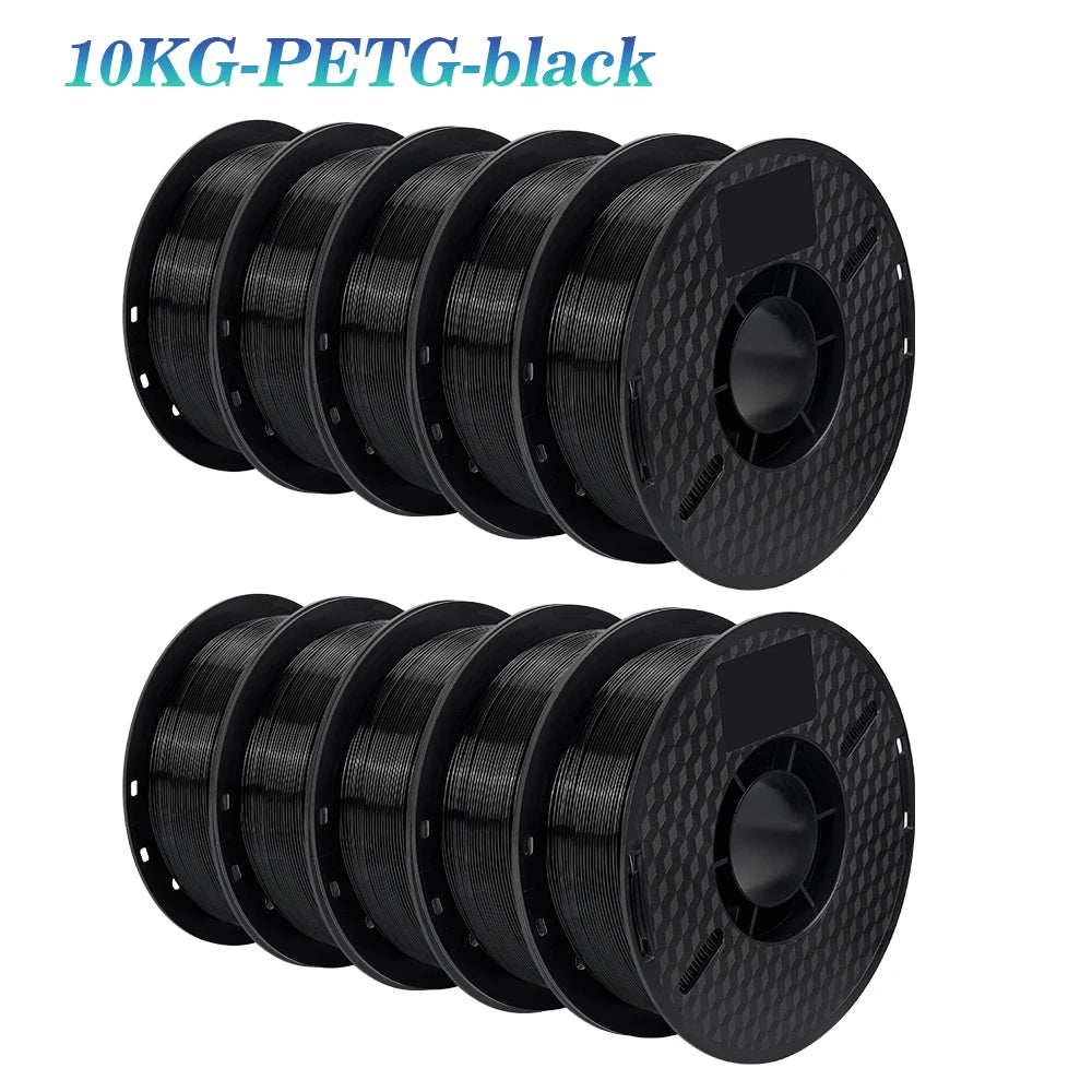 KINGROON 22LBS PETG or PLA Filament 3D Printer Filament 10 Rolls 1KG 1.75MM Eco-Friendly Good Toughness Mix Color Free Shipping
