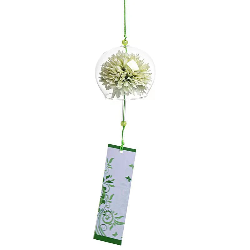 1PC Japanese Wind Bell Japan Wind Chime Handmade Glass Furin Home Spa Kitchen Office Decor Sakura Cherry Blossom Pattern Pendant