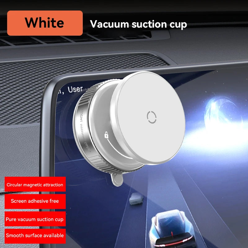 Strong Magnetic Car Phone Holder Foldable Magsafe Design 360° Adjustable Vacuum Mount for Car/Desk/Bathroom/Universal Use Metal
