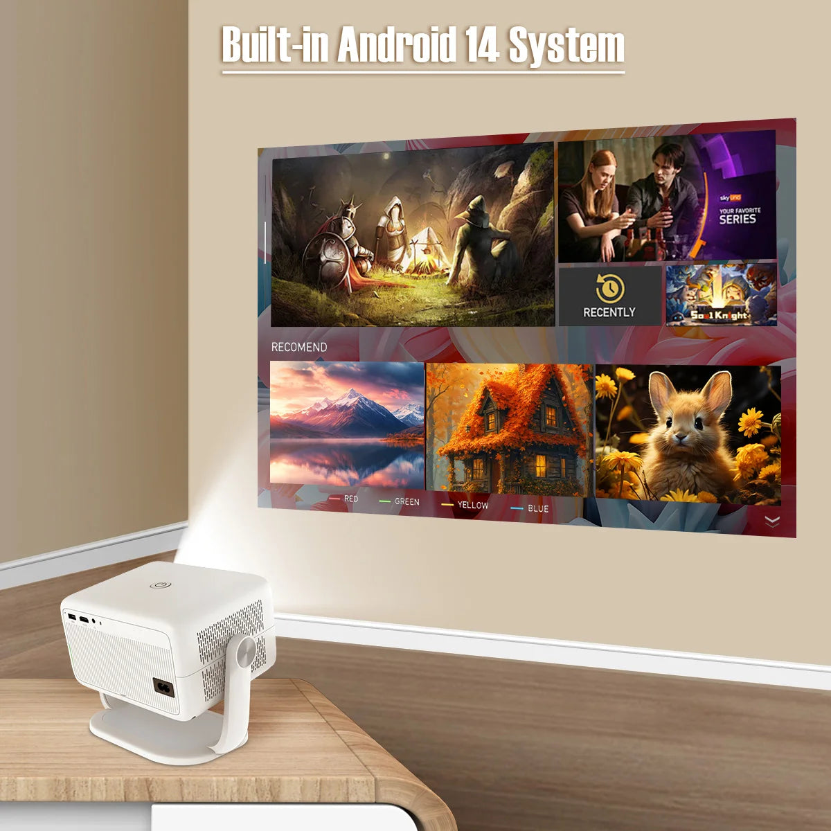 Magcubic 650ANSI L018 Projector 8K Native 1080P Auto Focus & Keystone Correction Android14 BT5.4 WIFI6 360° Portable Home Cinema