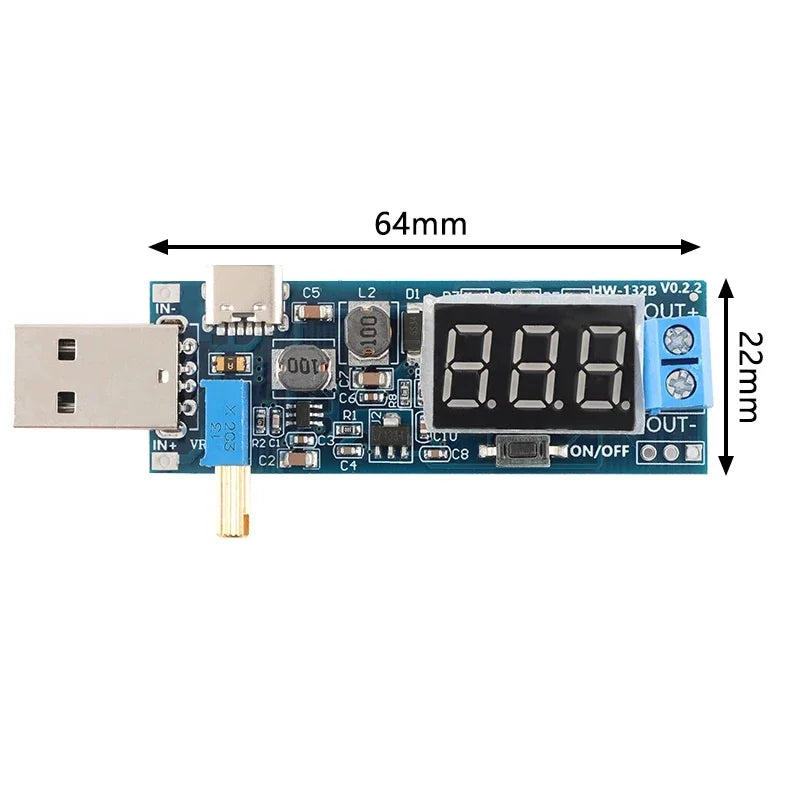 DC-DC 5V to 3.5V / 12V USB Step UP / Down Power Supply Module Adjustable Boost Buck Converter Out DC 1.2V-24V