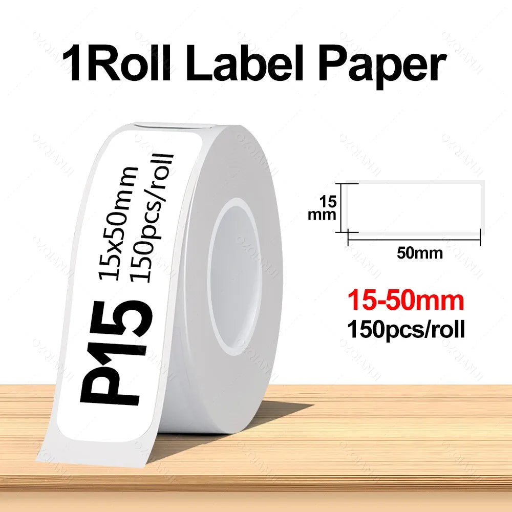 Portable Mini Labeling Printer Marklife P12 Thermal Adhesive Sticker Pocket Label Maker or 1Roll Spacer/Continues Label Paper