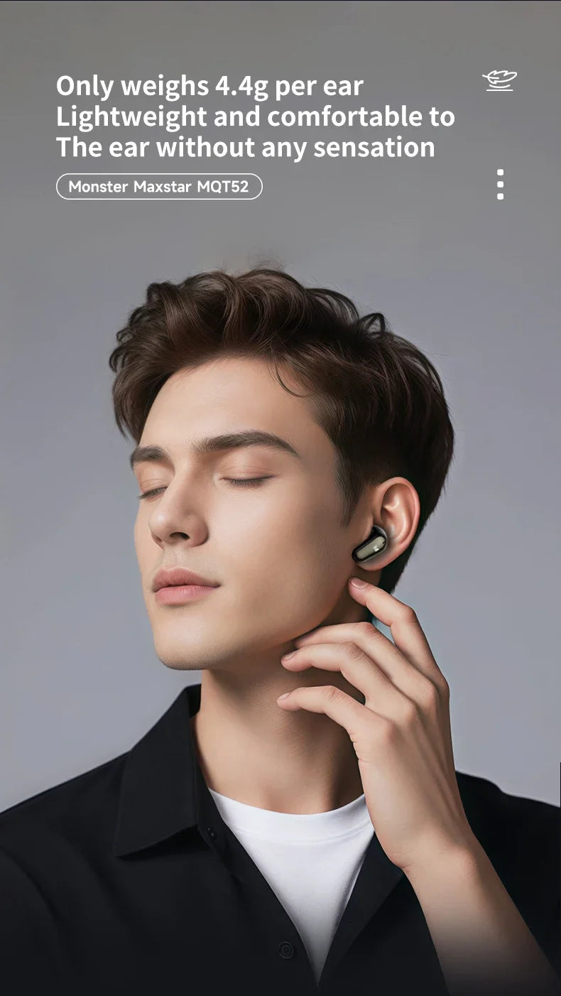 Monster MQT52 Wireless Headphones Bluetooth 5.4 HIFI Stereo Earphones Talking Noise Canceling Music  Gaming Headset with Mic