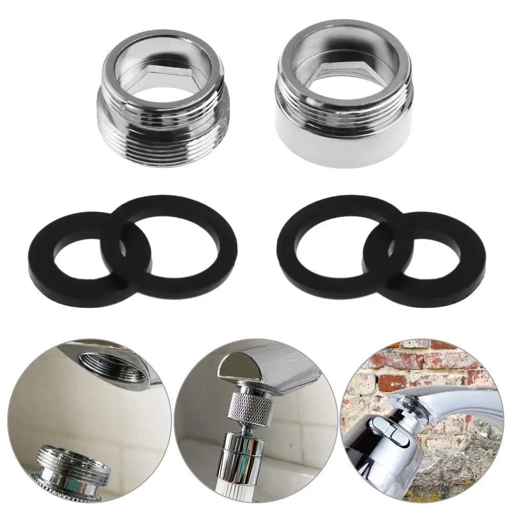 16/18/20/22/24/28/mmto22mm Tap Aerator Connector with Gasket Metal Outside Inside Thread Water Saving Adaptor for Kitchen Faucet