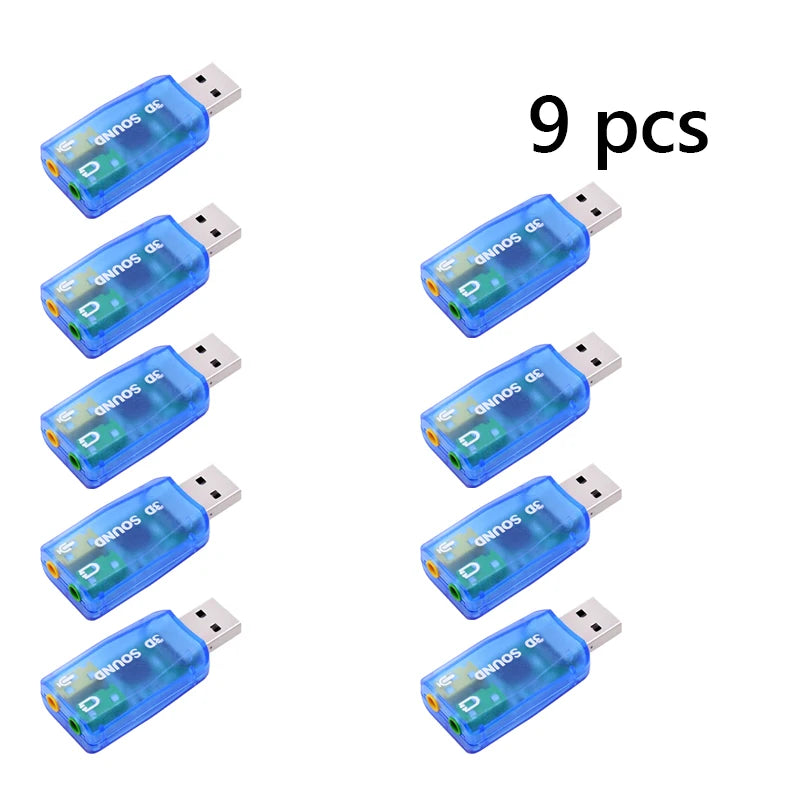 External USB Sound Card 3D Audio Headset Microphone Adapter for PC Desktop Support for Three-dimensional Sound Plug And Play