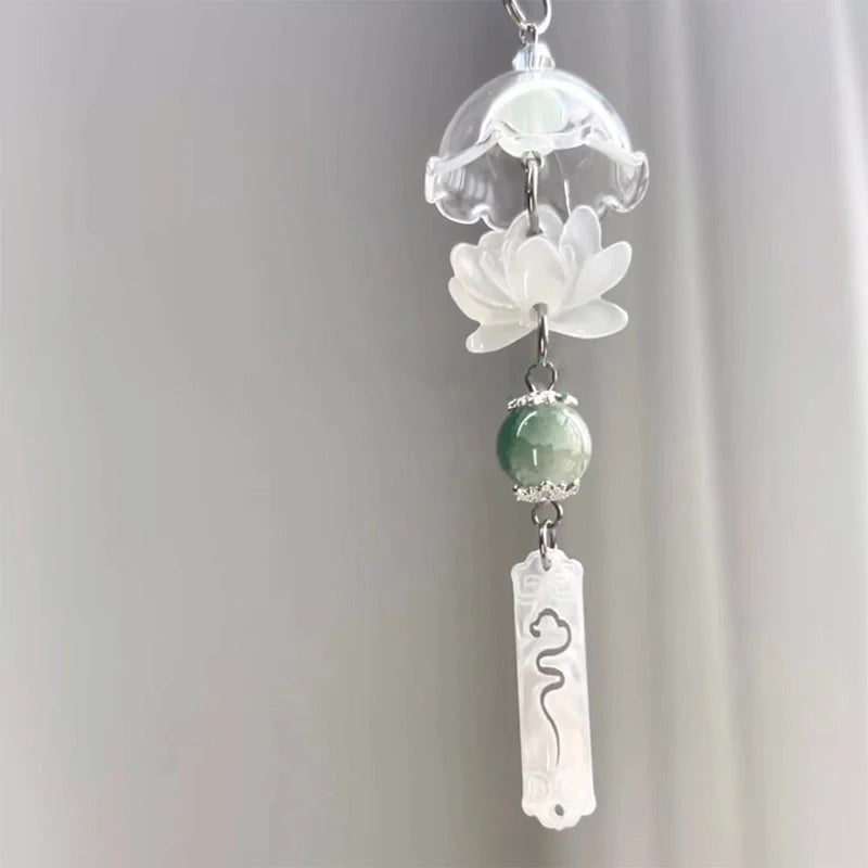 1PC Japanese Wind Bell Japan Wind Chime Handmade Glass Furin Home Spa Kitchen Office Decor Sakura Cherry Blossom Pattern Pendant