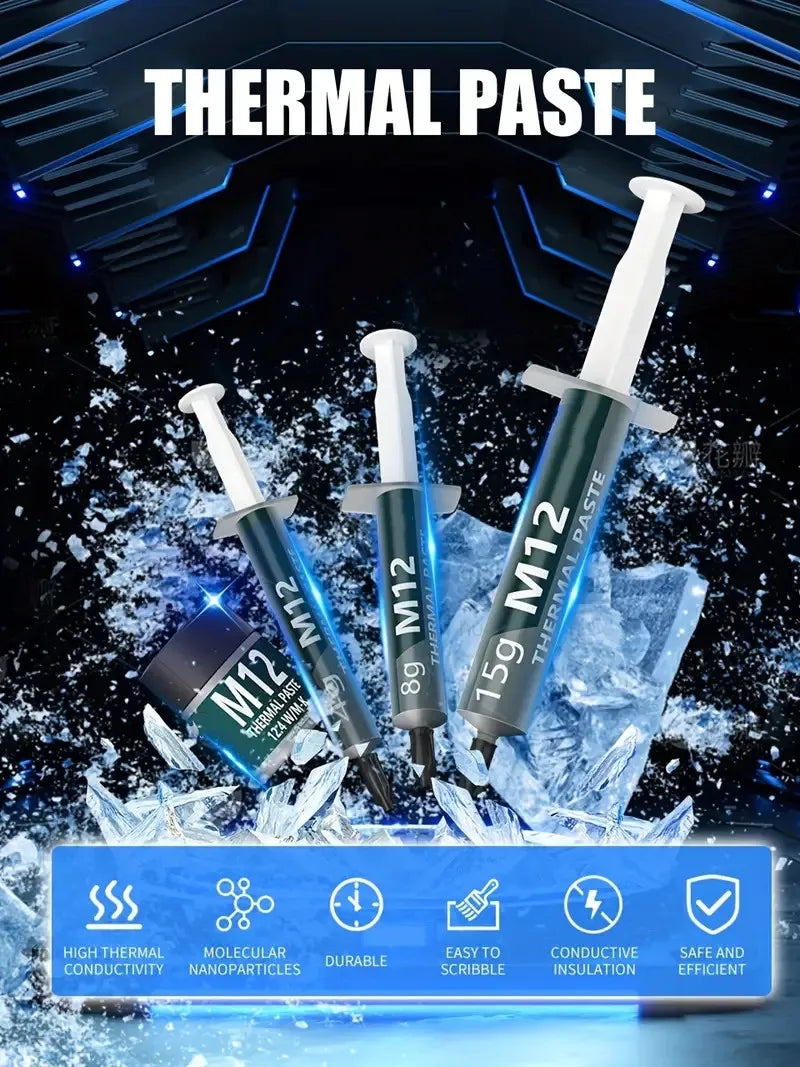 Thermal Paste Thermal Conductive Grease Paste 12.4 W/MK 1/4/8/15/30g For Game PC PS5 CPU GPU Cooling