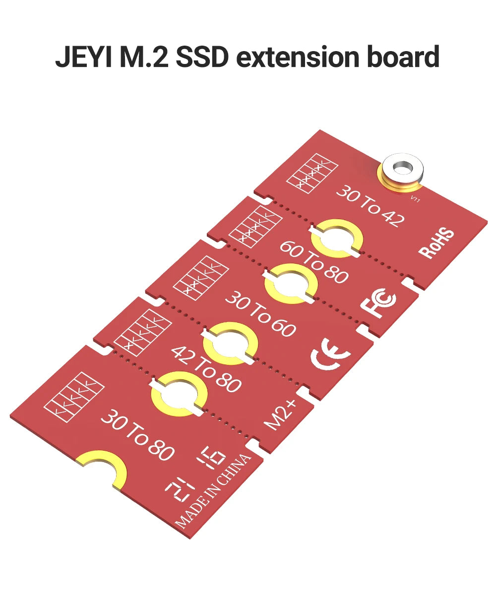 JEYI M.2 NGFF NVME SSD Extension Bracket Transfer 2230 2242 2260 2280 Length Extend Adapter Bracket Card Plate Change Long Size