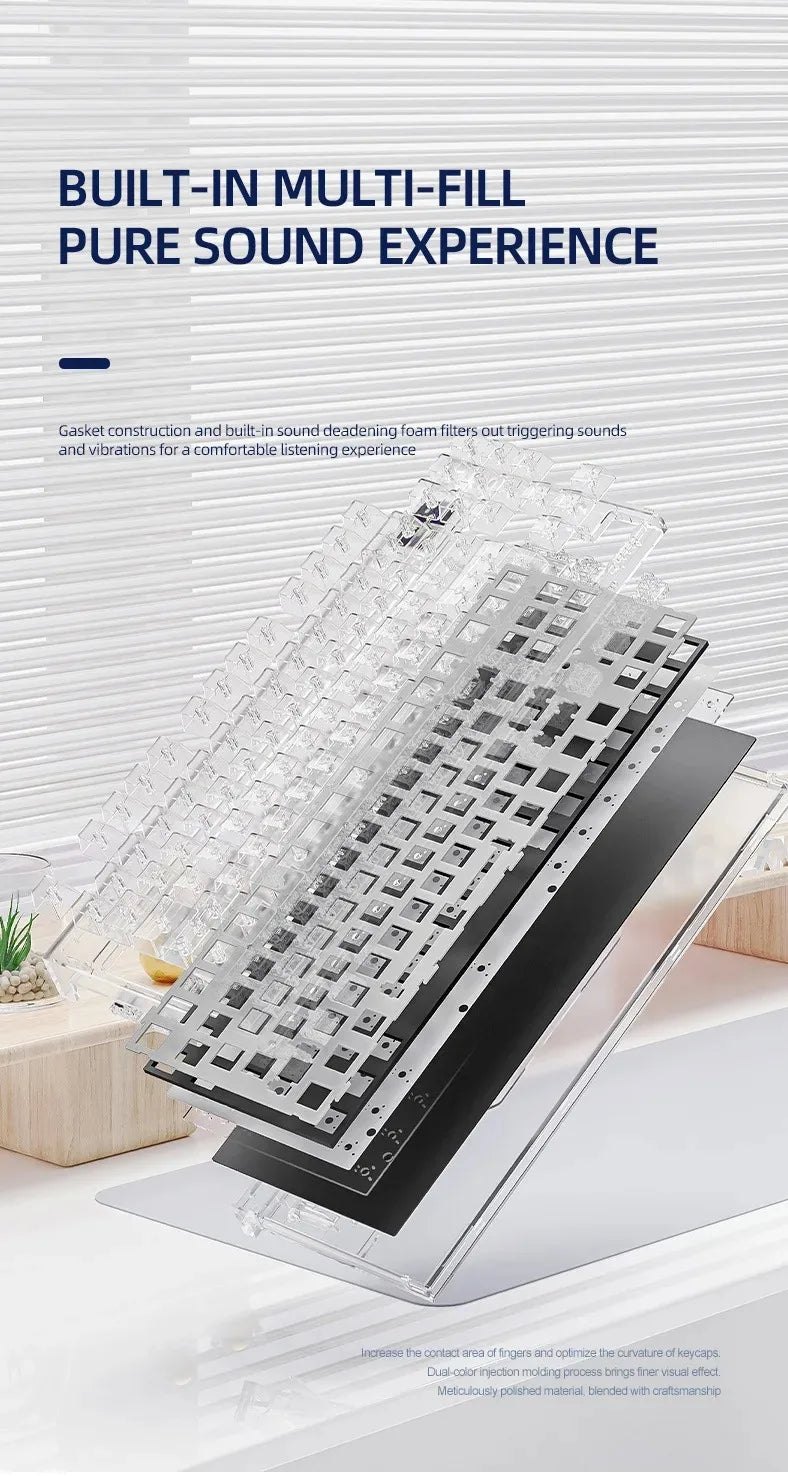 ATTACK SHARK K86 RGB 75% Wireless Gasket Mechanical Keyboard,3-Mode Bluetooth5.0/2.4G/USB-C Hot Swappable Gaming Keyboard