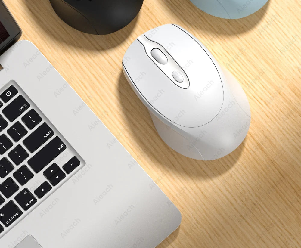 Portable Wireless Bluetooth Mouse Compact Ergonomic 2.4G USB Noiseless 1600DPI 500mAh Rechargeable for PC Tablet Laptop MacBook