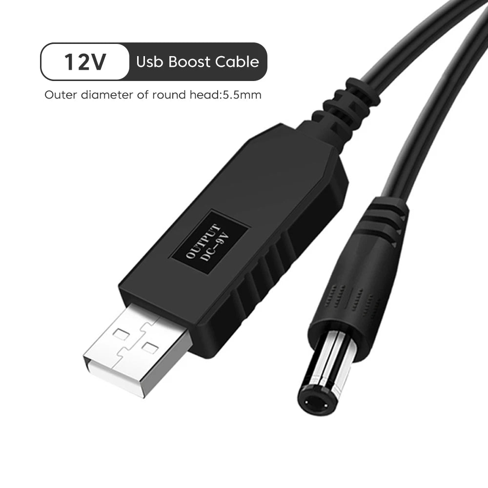 5V to 12V Boost Converter Cable with 8 Connectors for WiFi Routers Modems Fans Speakers - Power Adapter Upgrade