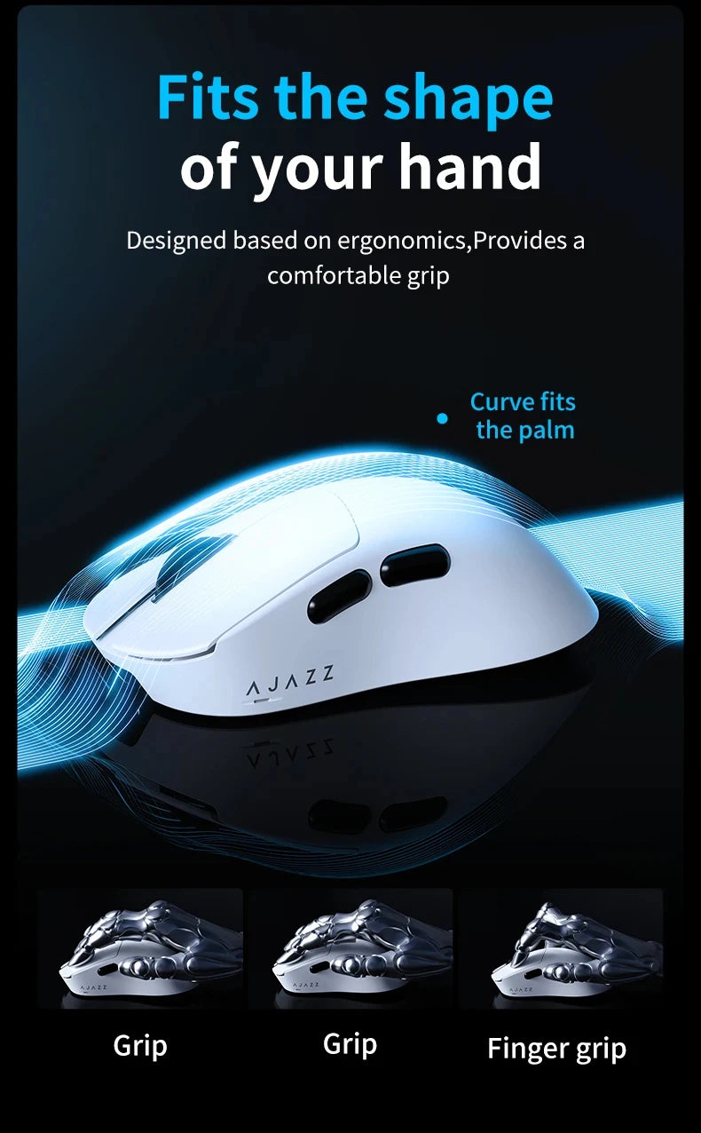 AJAZZ Wireless Gaming Mouse 3 Model With Magnetic Attraction Charging Base PAW3311 Sensor 12000 DPI For PC Laptop AJ179 V2/MAX