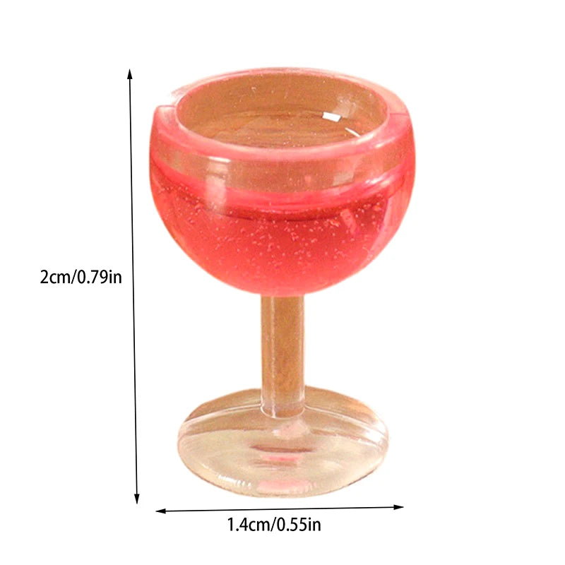 5pcs Dollhosue Miniature Red Wine Cup Wine Glasses Doll House Foods Groceries Kitchen Fairy Garden Scene Decor Furniture Toy