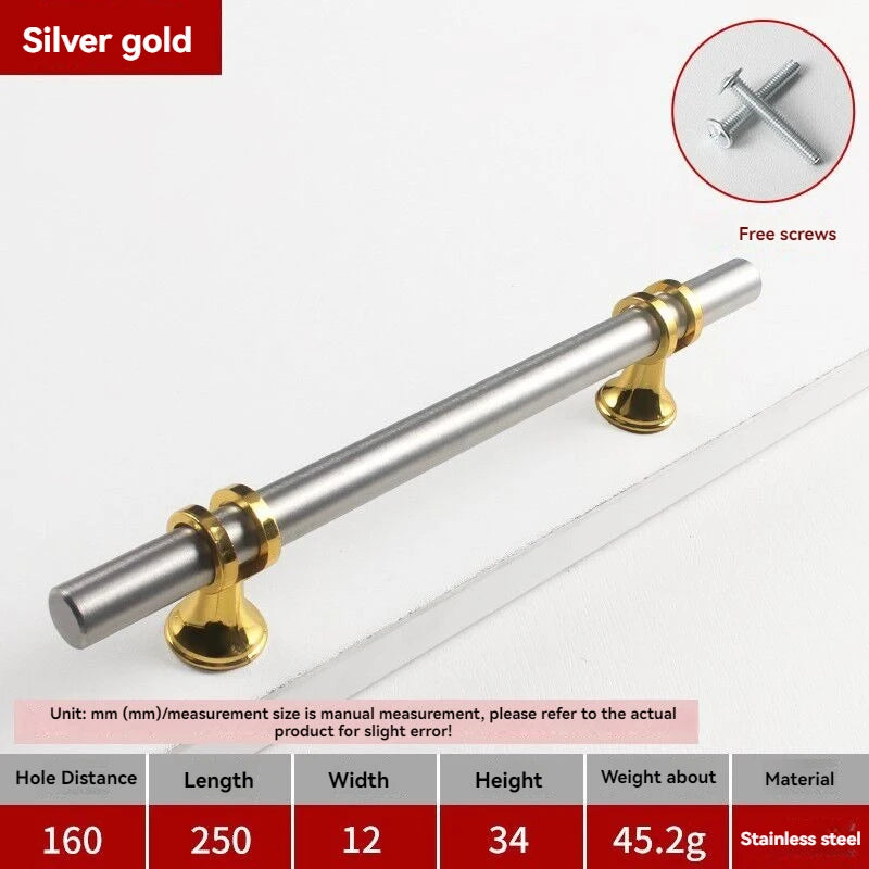 Handles Drawer Cabinet Furniture Kitchen Handles for Cabinet Knob Door Drawer Furniture Kitchen Knob Modern Simple Golden Silver