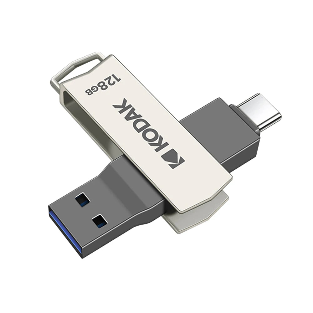 KODAK USB3.2 Type C Flash Drive 256GB 128GB 32GB Pendrive High Speed Dual Memory Stick For Smartphone Laptop