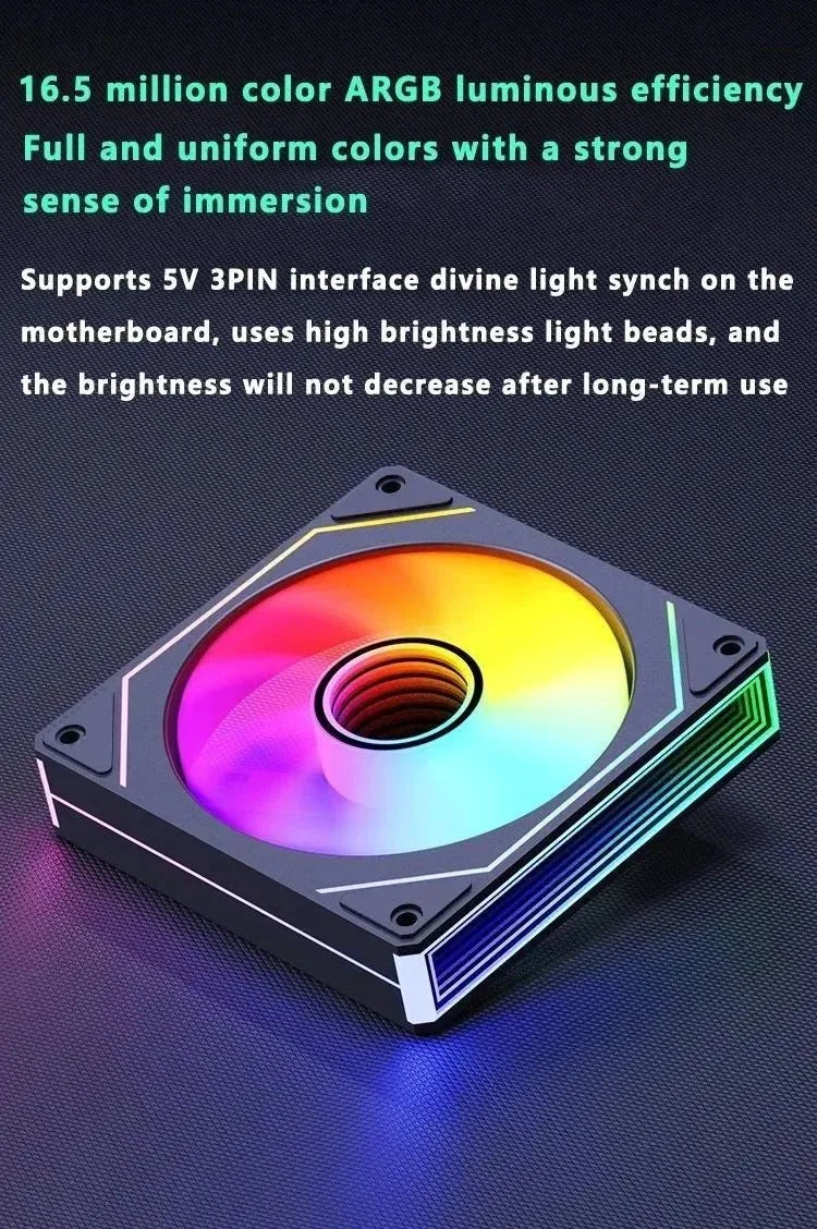 LDPCSJ PRISM 4 RS 12cm ARGB 4 Pin Computer Case Fan Quiet Cooling 12V Large Air Volume 1200RPM for Desktop Gaming PC Build