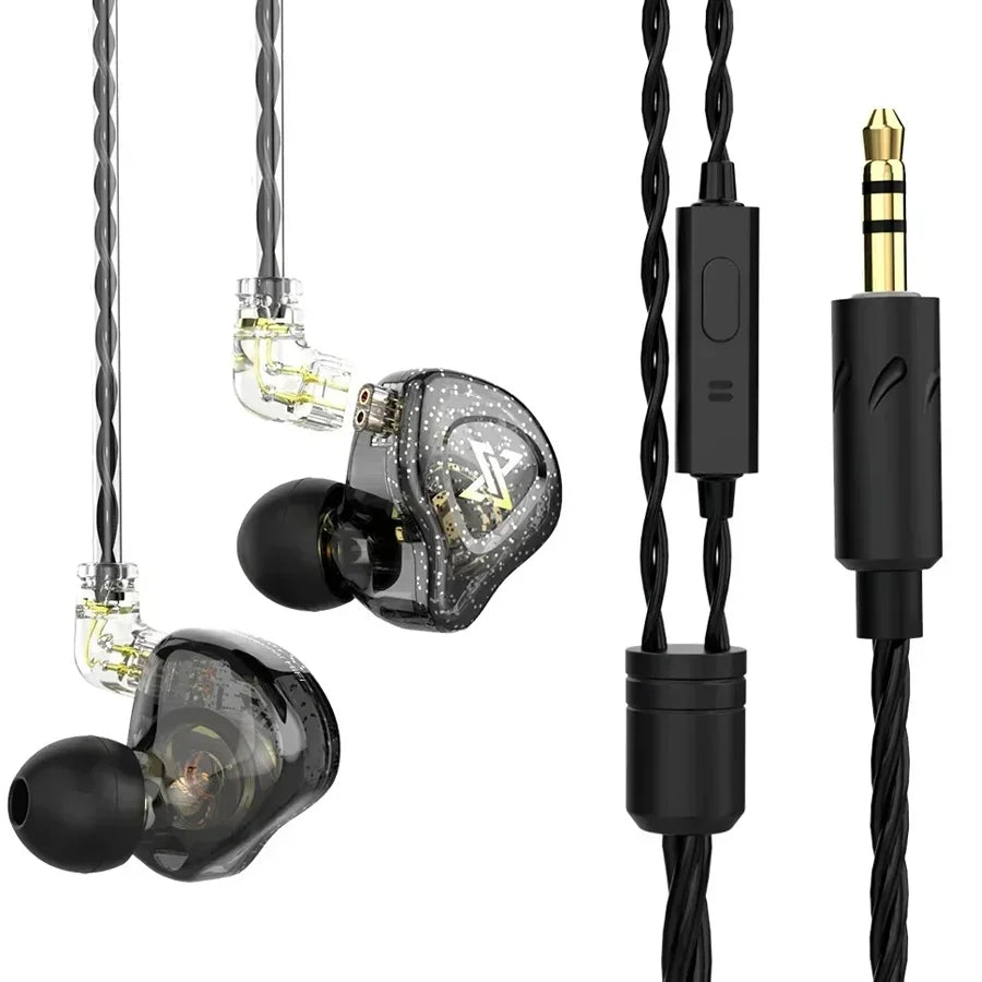 Original QKZ AK6 In Ear Earphone 6 Dynamic Driver Unit Headphone With Mic Stereo Sports HIFI Subwoofer Headset Monitor Earbuds