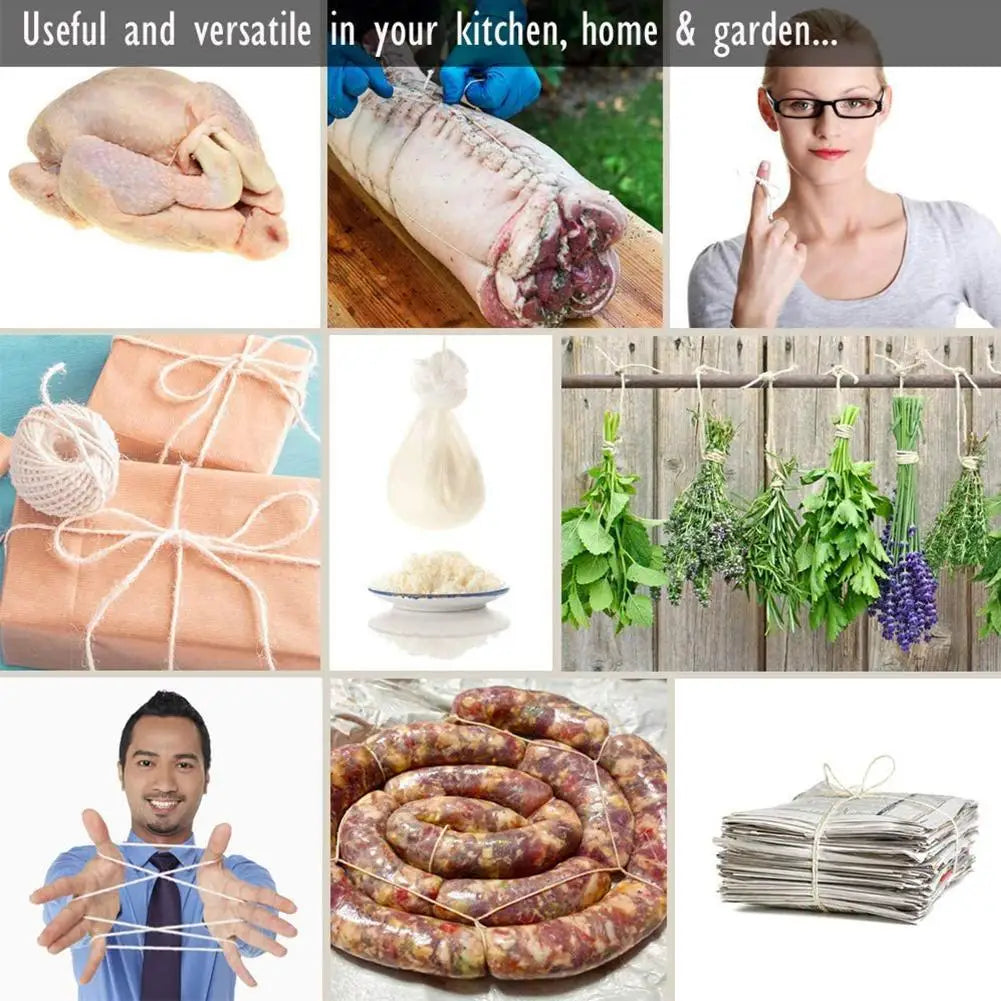 70m Cooking Tools Butcher's Cotton Twine Meat Prep Trussing Turkey Barbecue Strings Meat Sausage Tie Rope Cord Kitchen Supplies