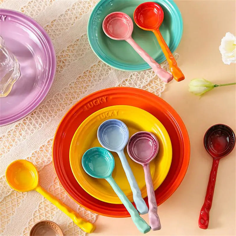 High Quality Non-toxic And Tasteless Good Looks Vintage Kitchen Supplies Ceramic Spoon Fine Workmanship