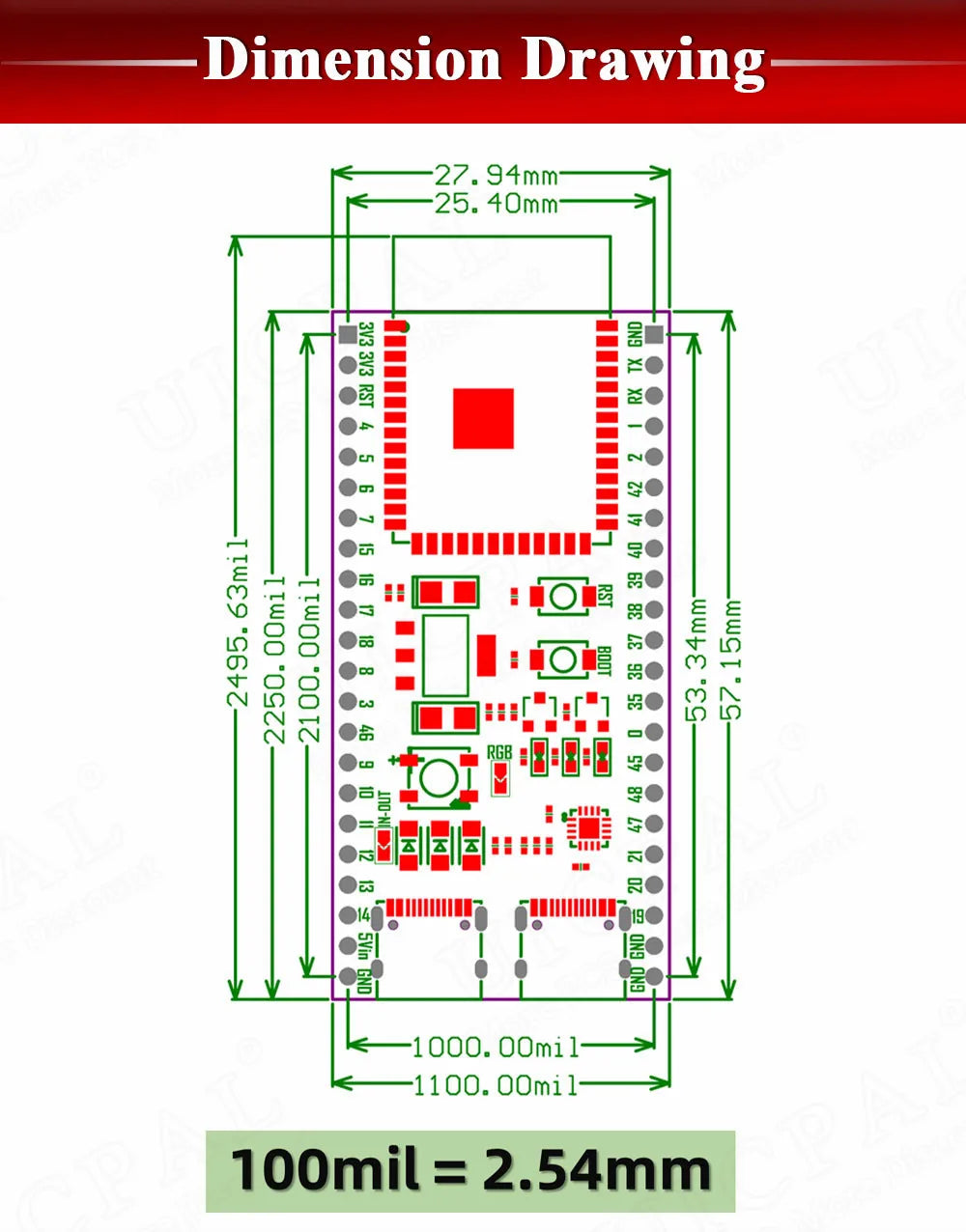 ESP32-S3 Development Board 2.4G Wifi Module for Arduino ESP IDF ESP32-S3WROOM1 N8R2 N16R8 44Pin Type-C 8M PSRAM ESP32 S3