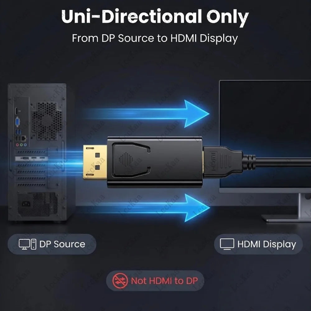 4K 30Hz/60Hz DP DisplayPort to HDMI-compatible Adapter Converter Display Port DP to HDTV Adapter Video Audio Laptop PC Laptop