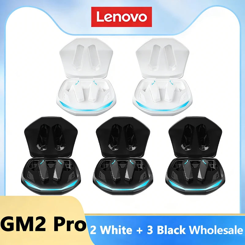 Choice Lenovo GM2 Pro Earphone Bluetooth 5.4 Headphones with Mic 9D Stereo Pro 6 Earbuds Dual Modes Music Game Wireless Headset