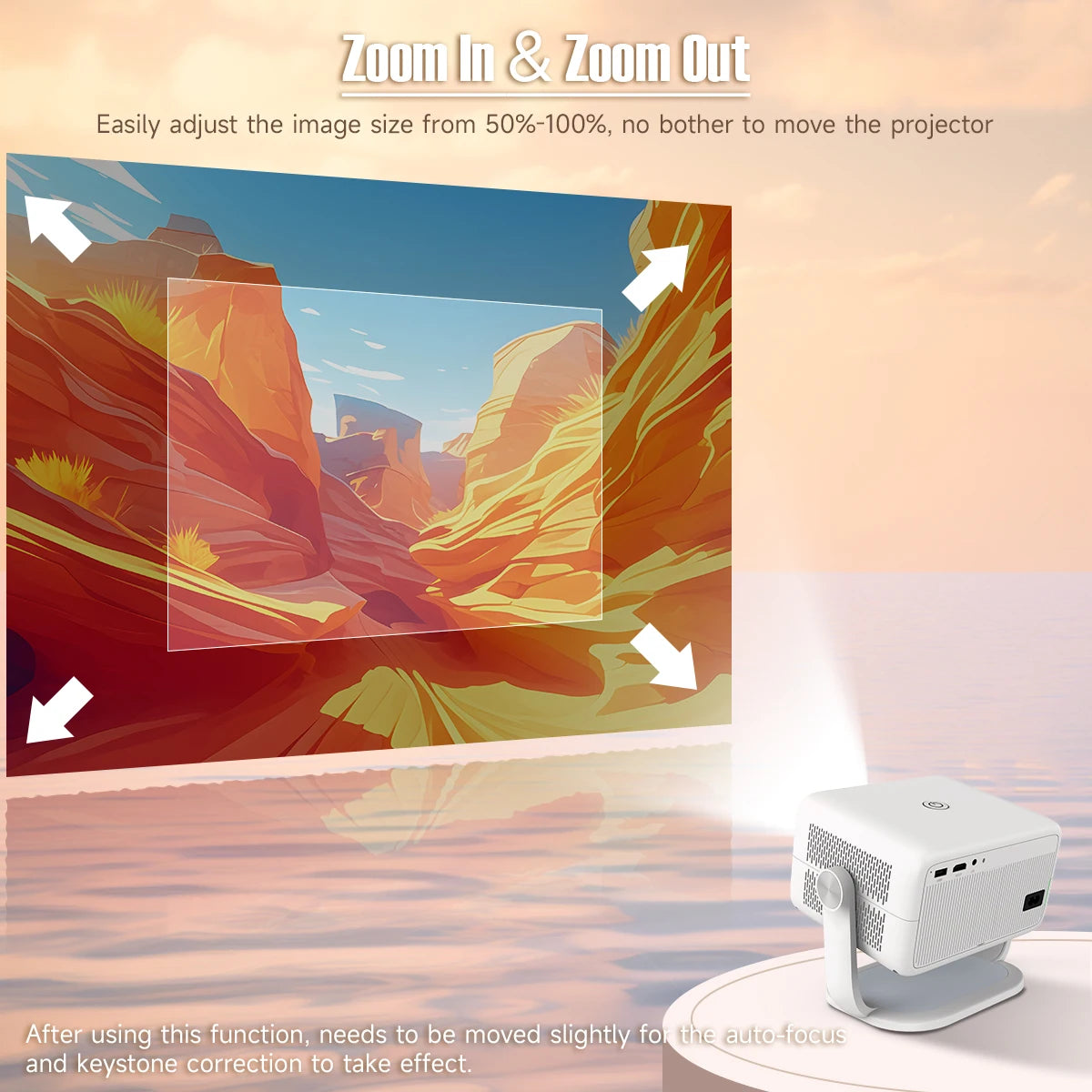 Magcubic 650ANSI L018 Projector 8K Native 1080P Auto Focus & Keystone Correction Android14 BT5.4 WIFI6 360° Portable Home Cinema