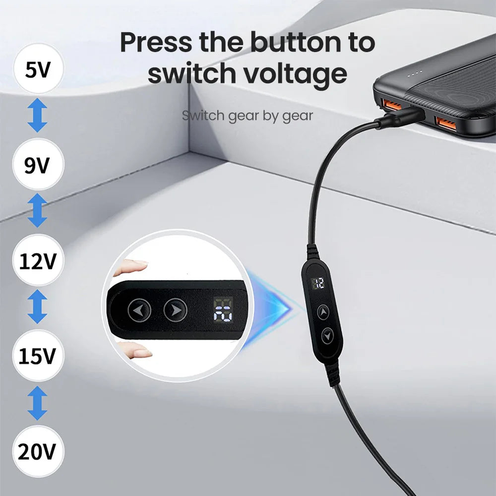 USB C to DC Power Boost Cable Type C To DC Fast Charging 5V To 12V Boost Converter Cable Adapter For Wireless Router TV BOX