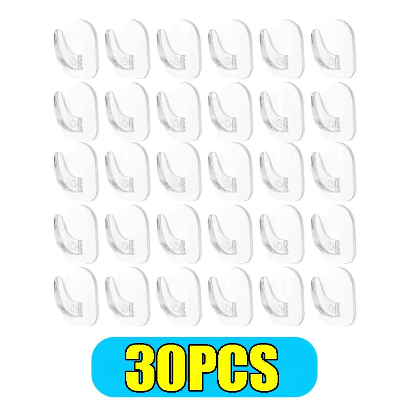 50/100PCS Mini Clear Wall Hooks Self Adhesive Transparent Sticky Hanger Wall Decor Hook Home Kitchen Bathroom Storage Organizers