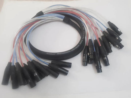 2 4 6 8 12 Way 3 Pin XLR Cable Male To Female Balanced Multi-Media Professional Audio Extension Stage Lighting Sound 16 Channel