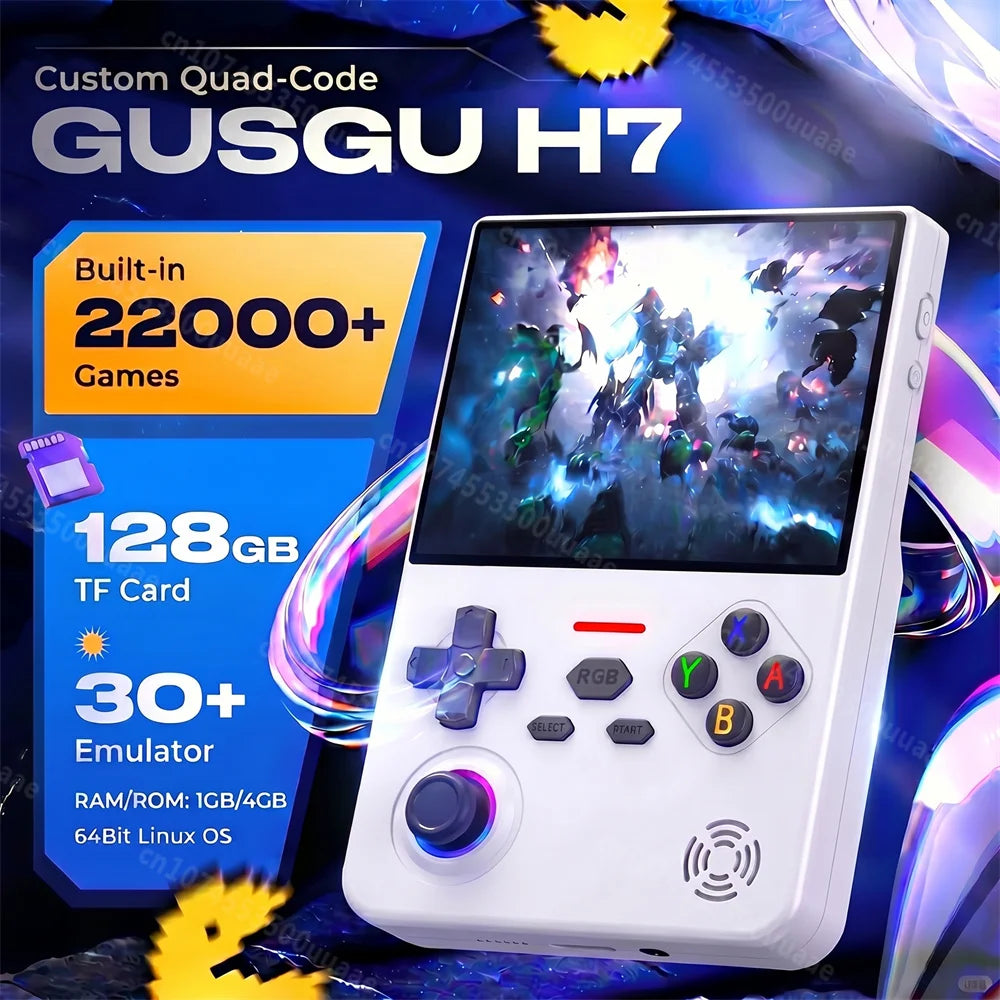GUSGU H7 128GB Handheld Game Console Open Source Linux System 4.5" IPS Screen Portable Pocket Retro Video Game Player