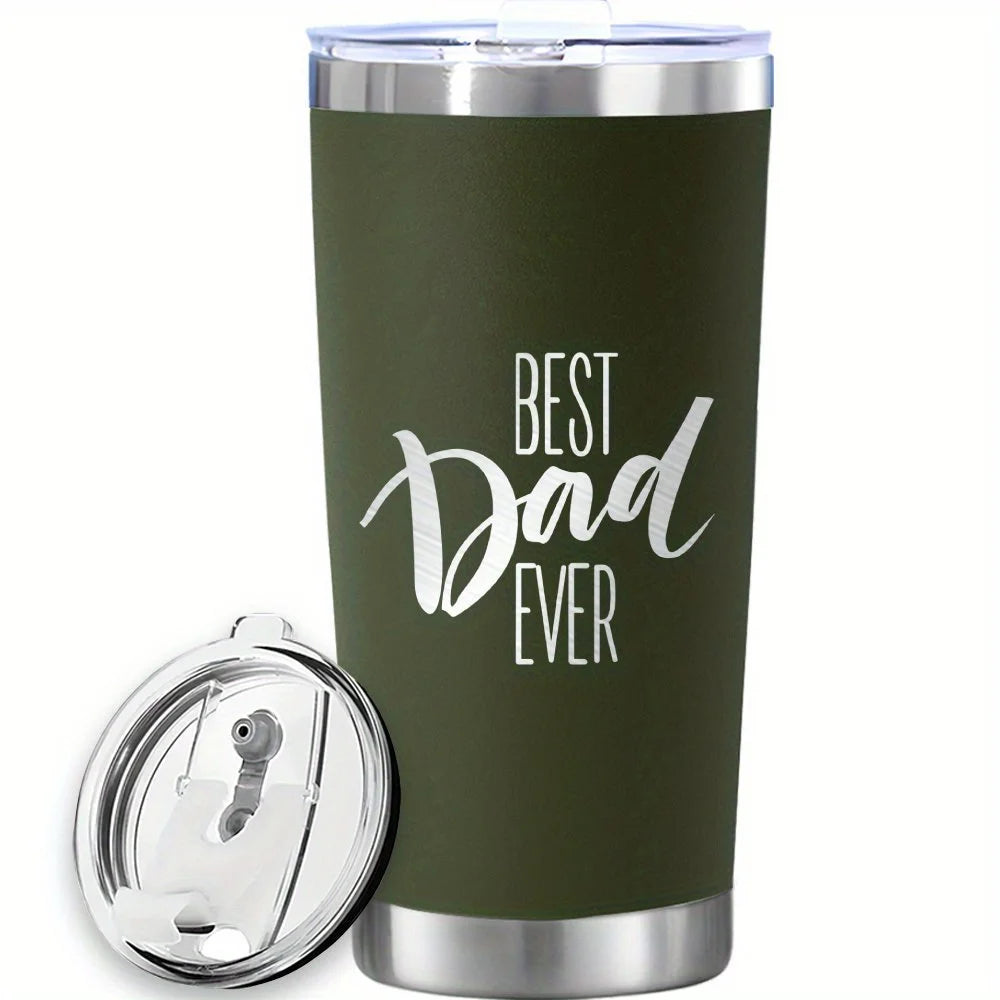 20oz Dad thermos water bottle, Stainless Steel Tumbler Large Capacity water thermal bottle Travel Coffee Mug, Father's Day Gifts