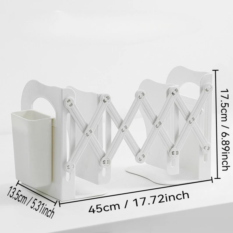 Back to School Desktop Bookshelf Adjustable Telescopic Bookends Book Organizer Stand for Desk Book Storage Rack for Students