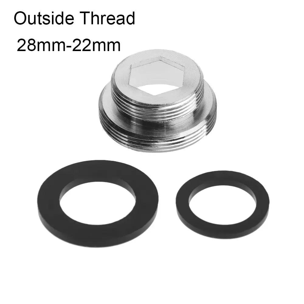 16/18/20/22/24/28/mmto22mm Tap Aerator Connector with Gasket Metal Outside Inside Thread Water Saving Adaptor for Kitchen Faucet