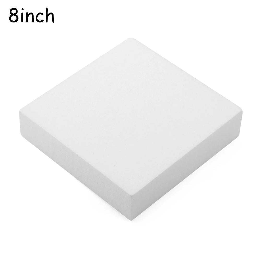 4/6/8 inch Square Foam Cake Lightweight DIY Cake Practice Model Mould Polystyrene Styrofoam for Wedding Party Kitchen Accessory