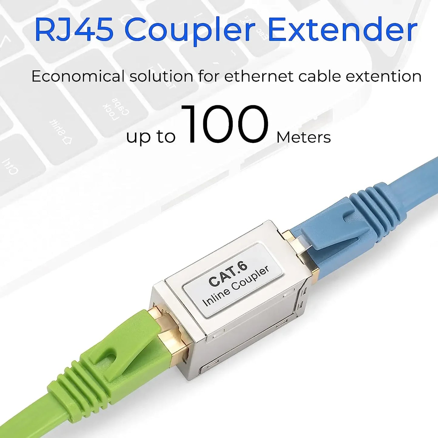RJ45 Coupler Ethernet Extender 10Gbps, Cat7 Ethernet Coupler Female to Female Connector for Cat7/ Cat6/ Cat5e Cable