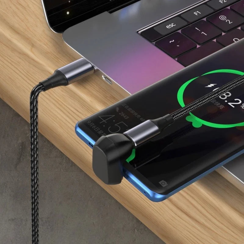 40Gbps Mini USB C Right Angle Adapter U-Shape Thunderbolt3 USB C to Type C Adapter Connector USB4.0 8k@60hz 100w Fast Charging