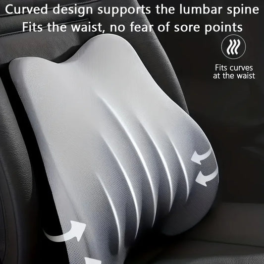 Car Headrest/1pc Lumbar Pillow 100% High Rebound Imported Memory Foam Car Neck Pillow Waist Support High End Car Seat Pillow