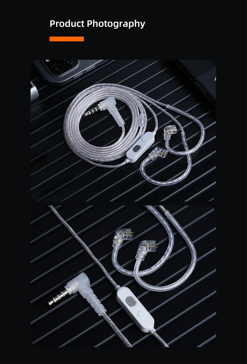 KZ-M2 Silver-plated upgrade cable with Type C/3.5MM dual microphone for EDX Pro X AS16 Pro PRX Zenith
