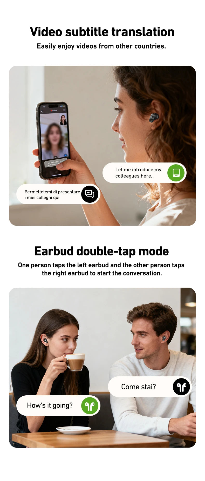 HTC NE79 TWS Bluetooth 6.0 Earbuds AI Translation 135 Languages ENC Noise Cancelling HiFi Stereo Headphones with LED Display