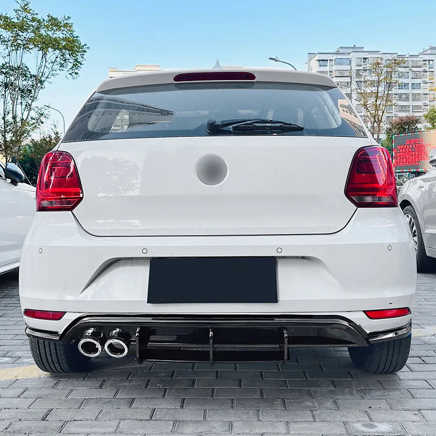 For VW Polo MK5 6R 2009-2014 Car Rear Bumper Lip Spoiler Tail Lower Guard Styling Splitter Decoration Cover Auto Accessories