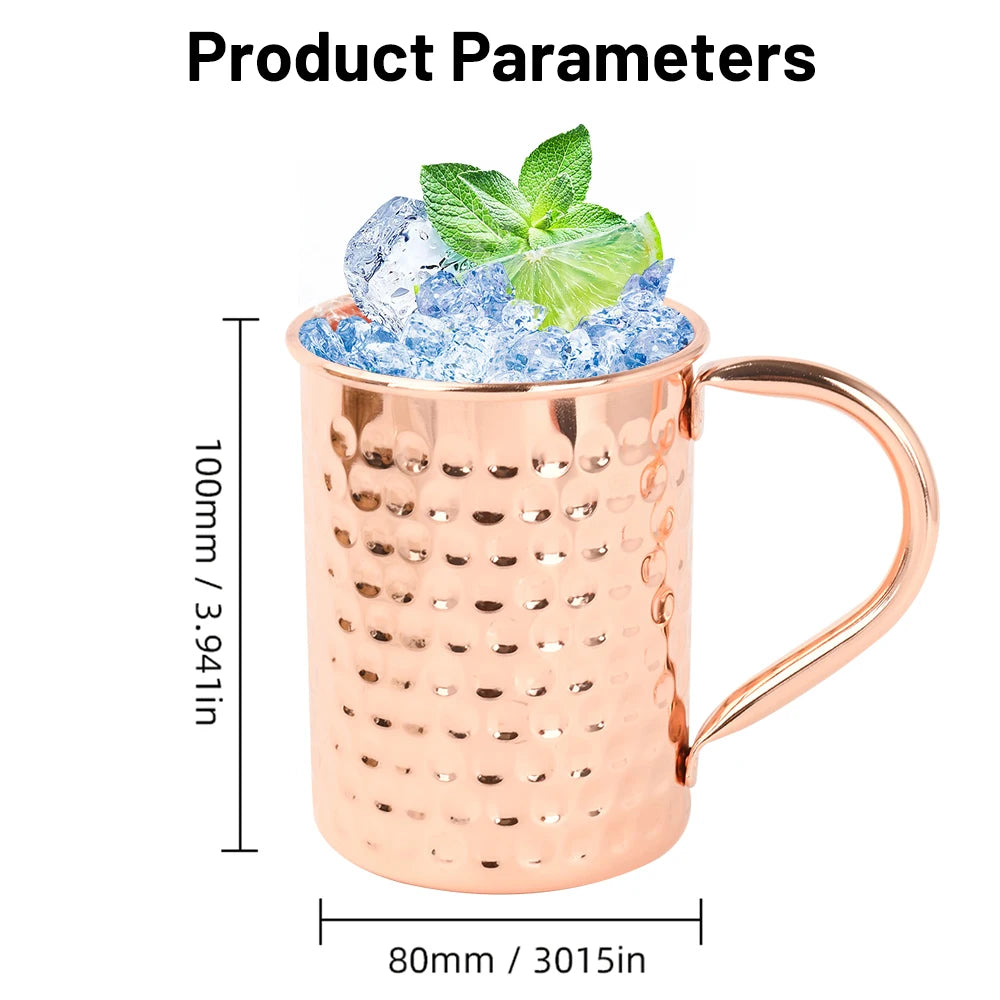 Copper Moscow Mule Mug Durable Coppery Beer Mugs Coffee Mug Milk Cup Pure Copper Bar Cup Drinkware Kitchen Supply