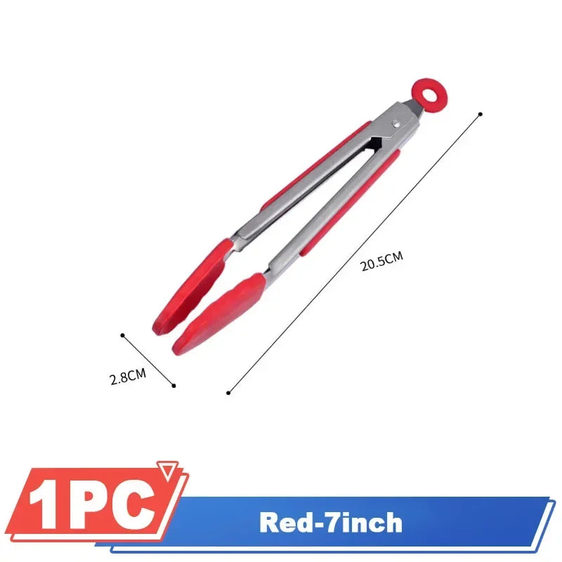 7/9/12 inch Small Silicone Clips Bread Barbecue tongs Steak Clip Food Clips BBQ Cooking Baking Salad Kitchen Accessories