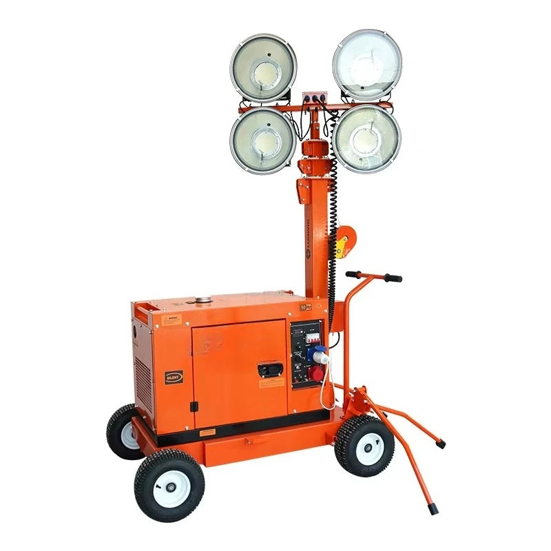 Mobile mining lighthouse with generator base